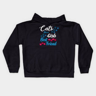 cats are a girls best friend Kids Hoodie